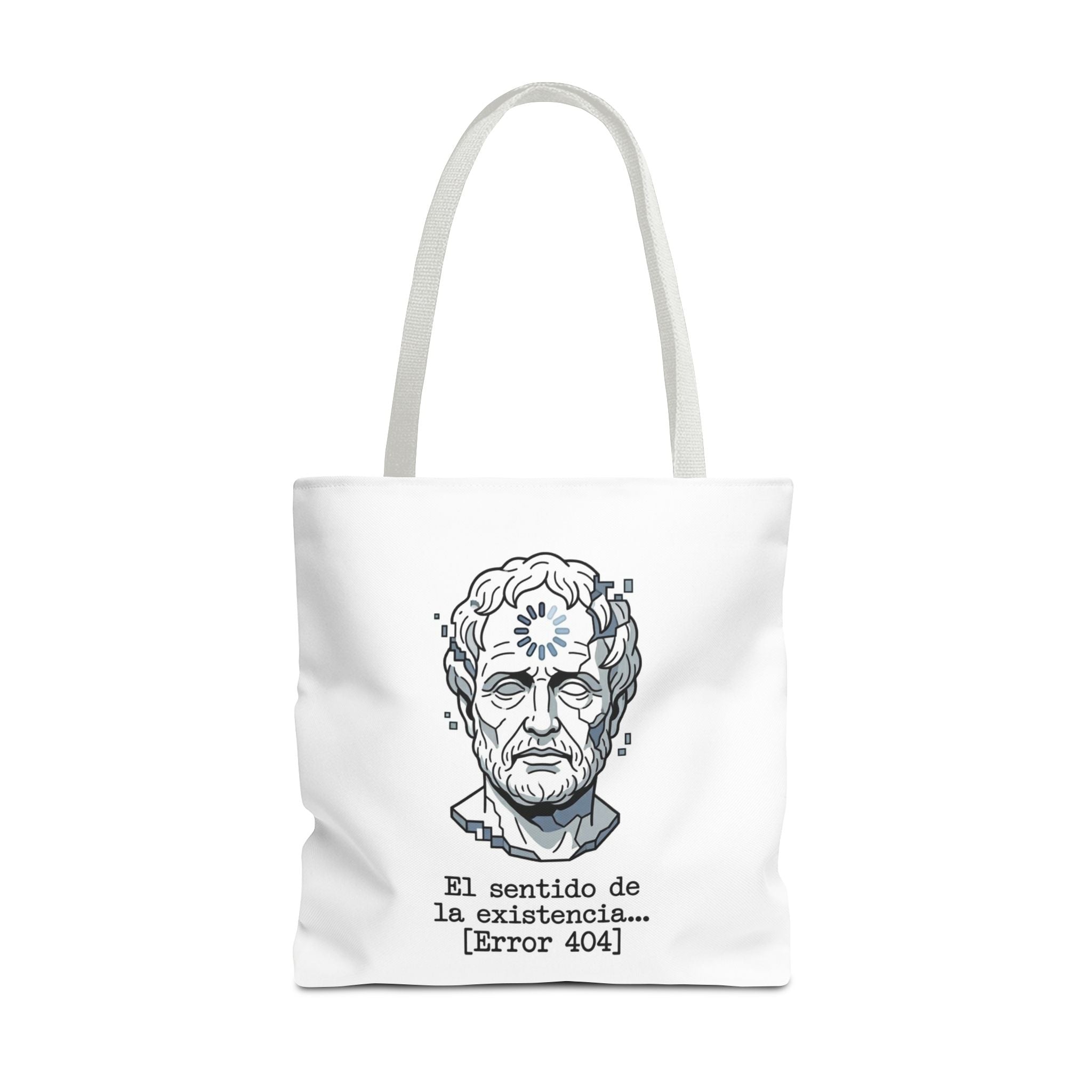Philosophical Meme Tote Bag, Greek Statue Error 404, Dark Academia Bag