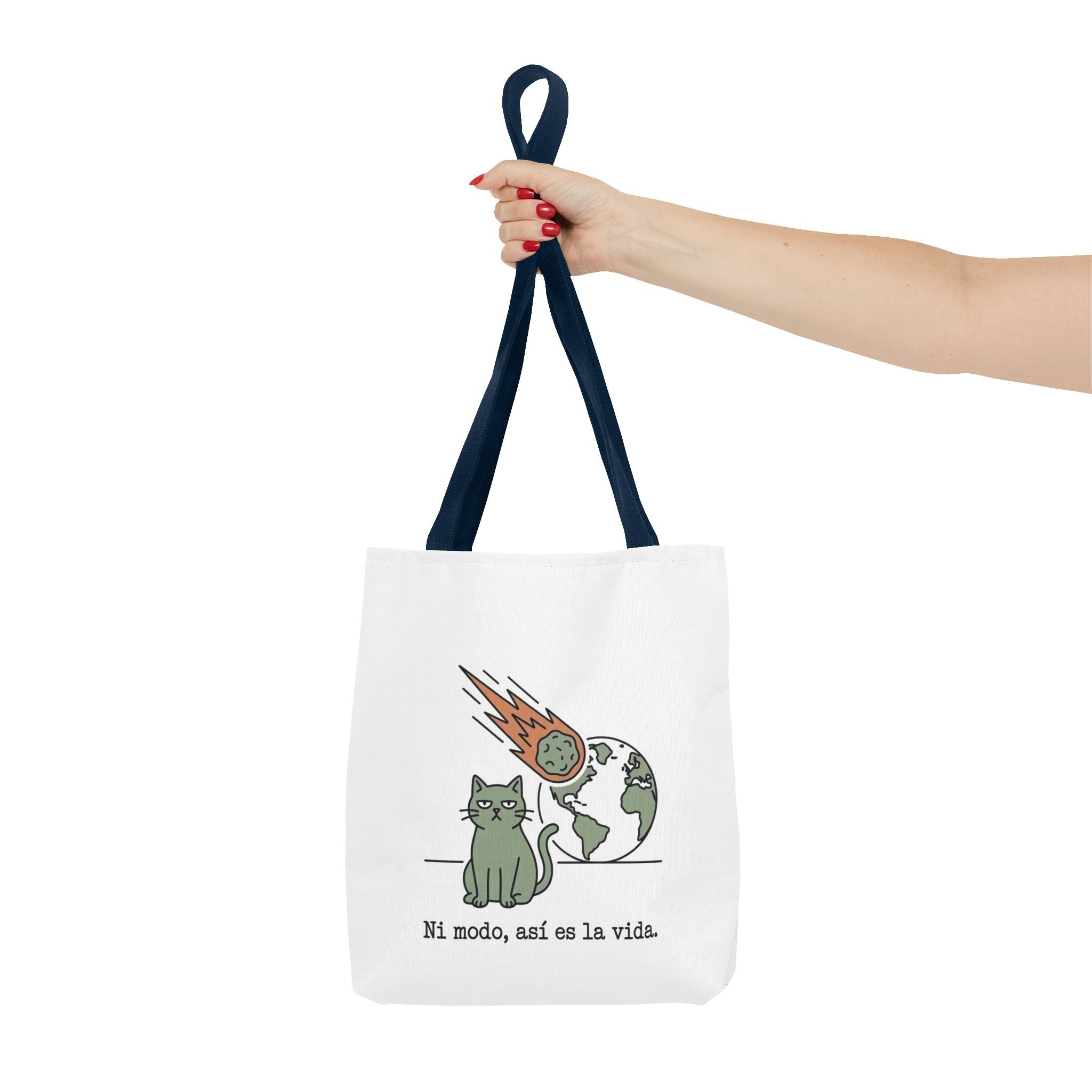 Space Cat Meteorite Tote Bag, Funny Sarcastic Humor Cat Mom Gift