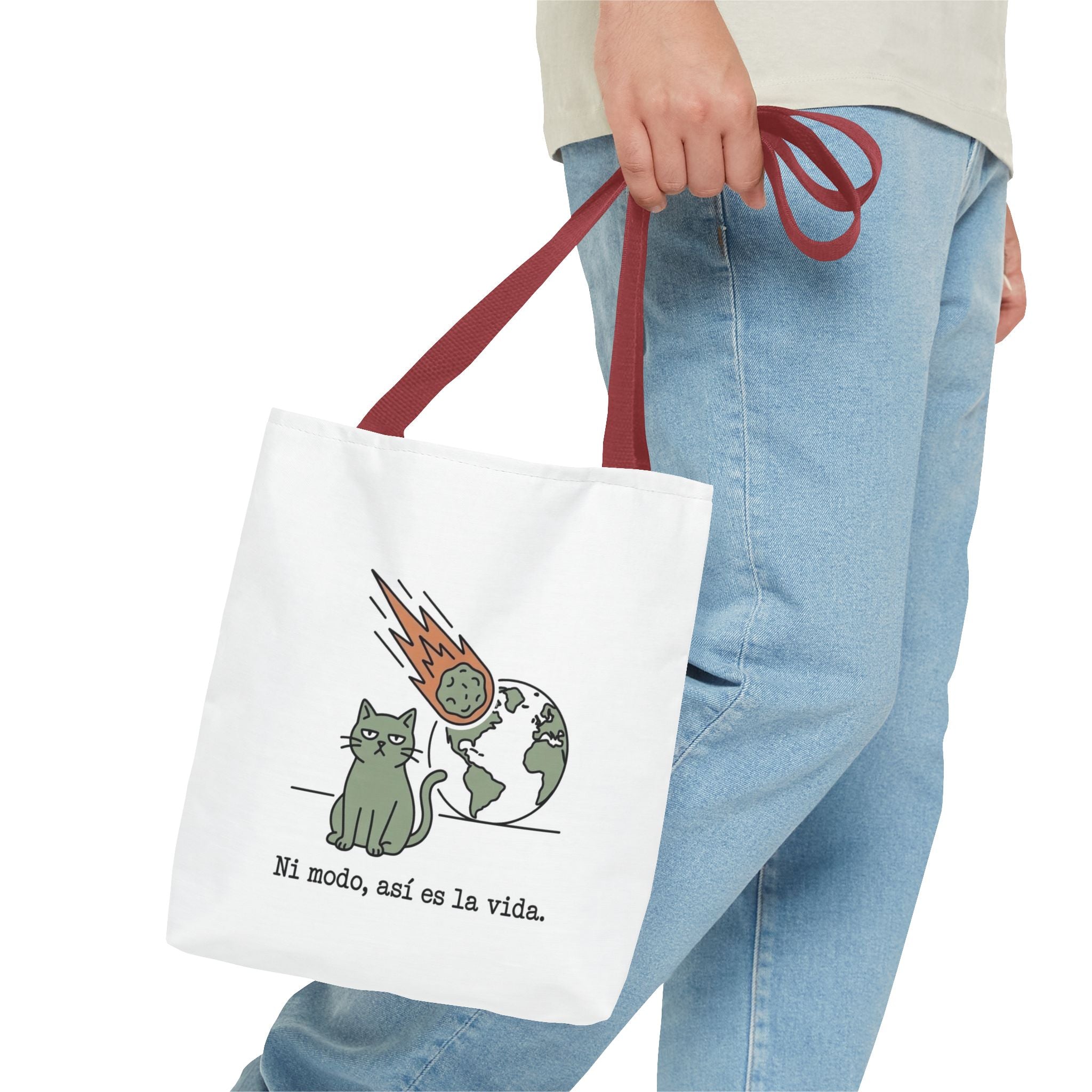 Space Cat Meteorite Tote Bag, Funny Sarcastic Humor Cat Mom Gift