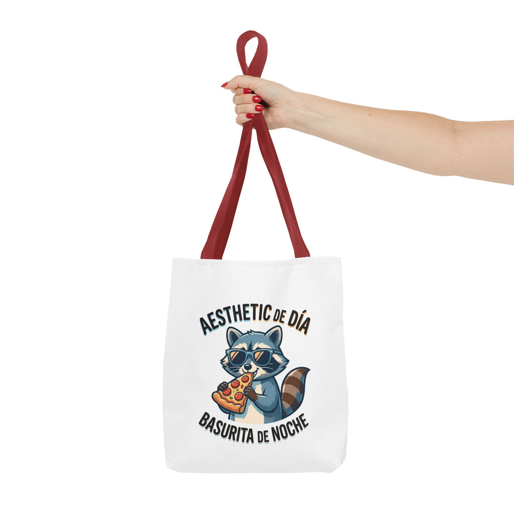 Tote Bag Raccoon Eating Pizza, Funny Meme Bag, Polyester Everyday Use