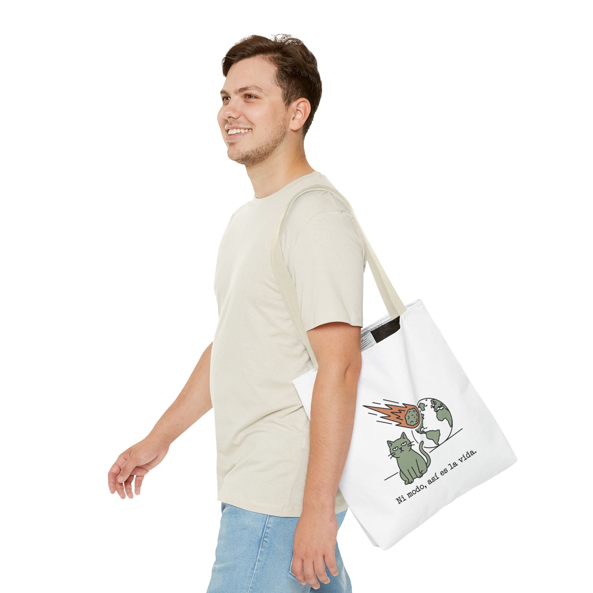 Space Cat Meteorite Tote Bag, Funny Sarcastic Humor Cat Mom Gift