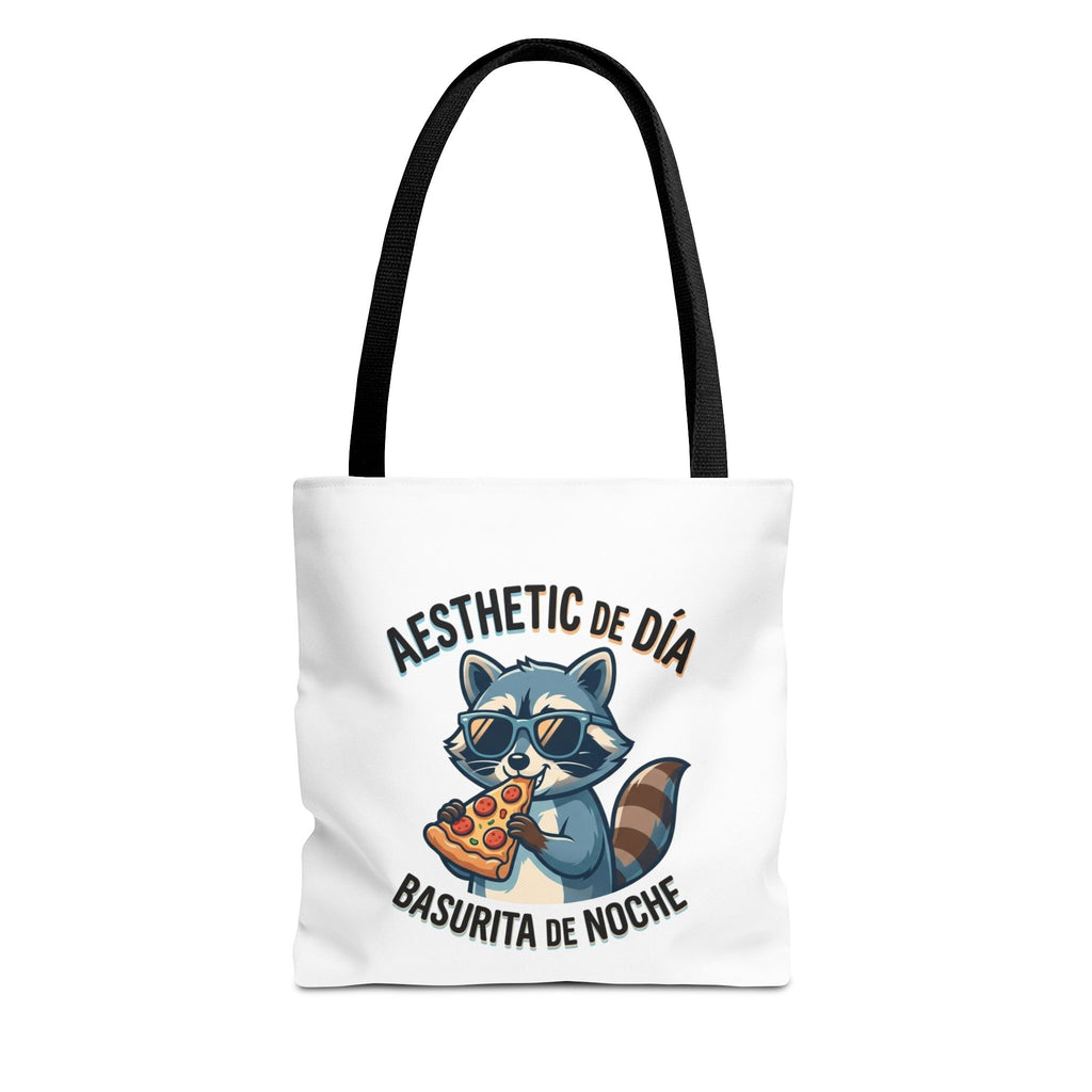 Tote Bag Raccoon Eating Pizza, Funny Meme Bag, Polyester Everyday Use