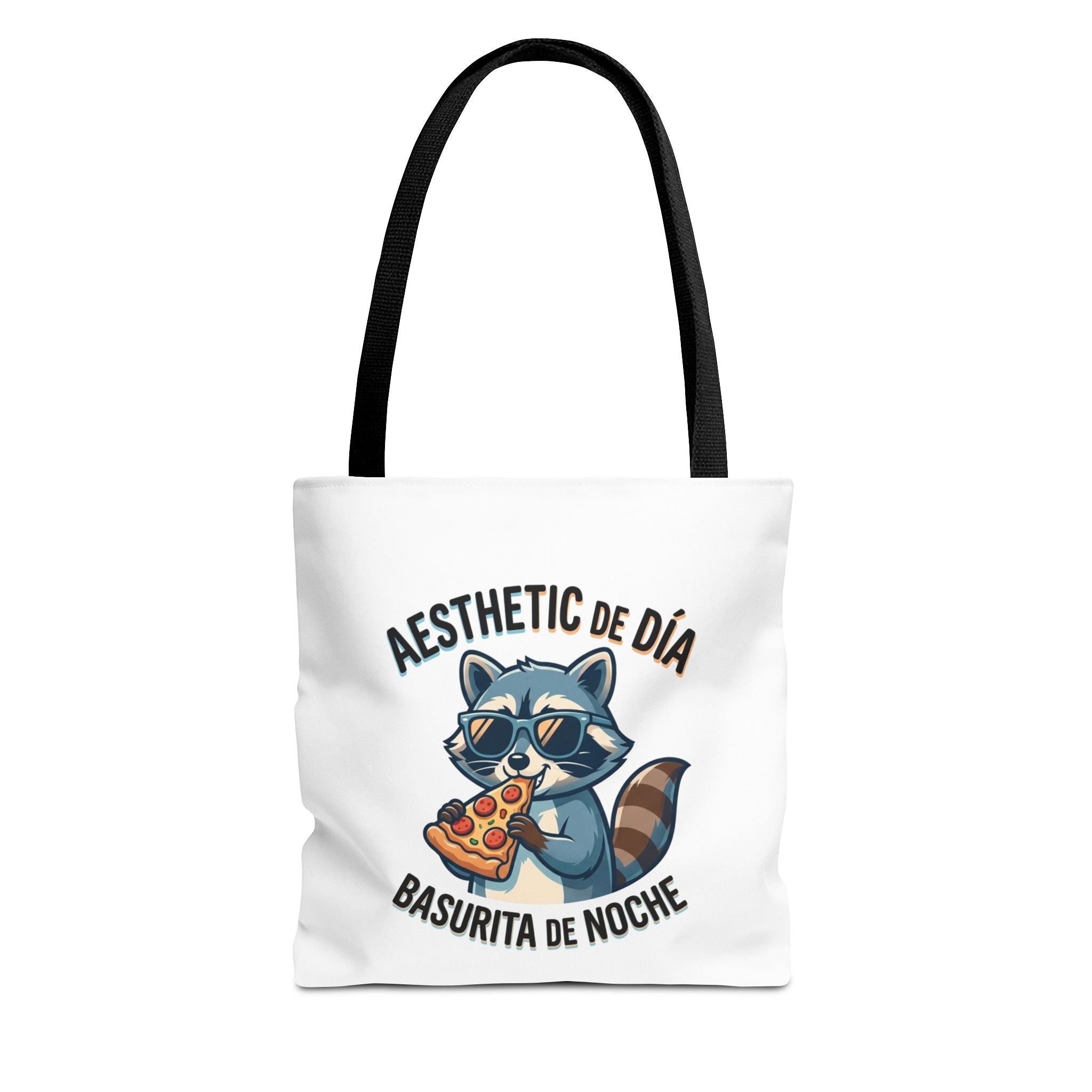 Tote Bag Raccoon Eating Pizza, Funny Meme Bag, Polyester Everyday Use