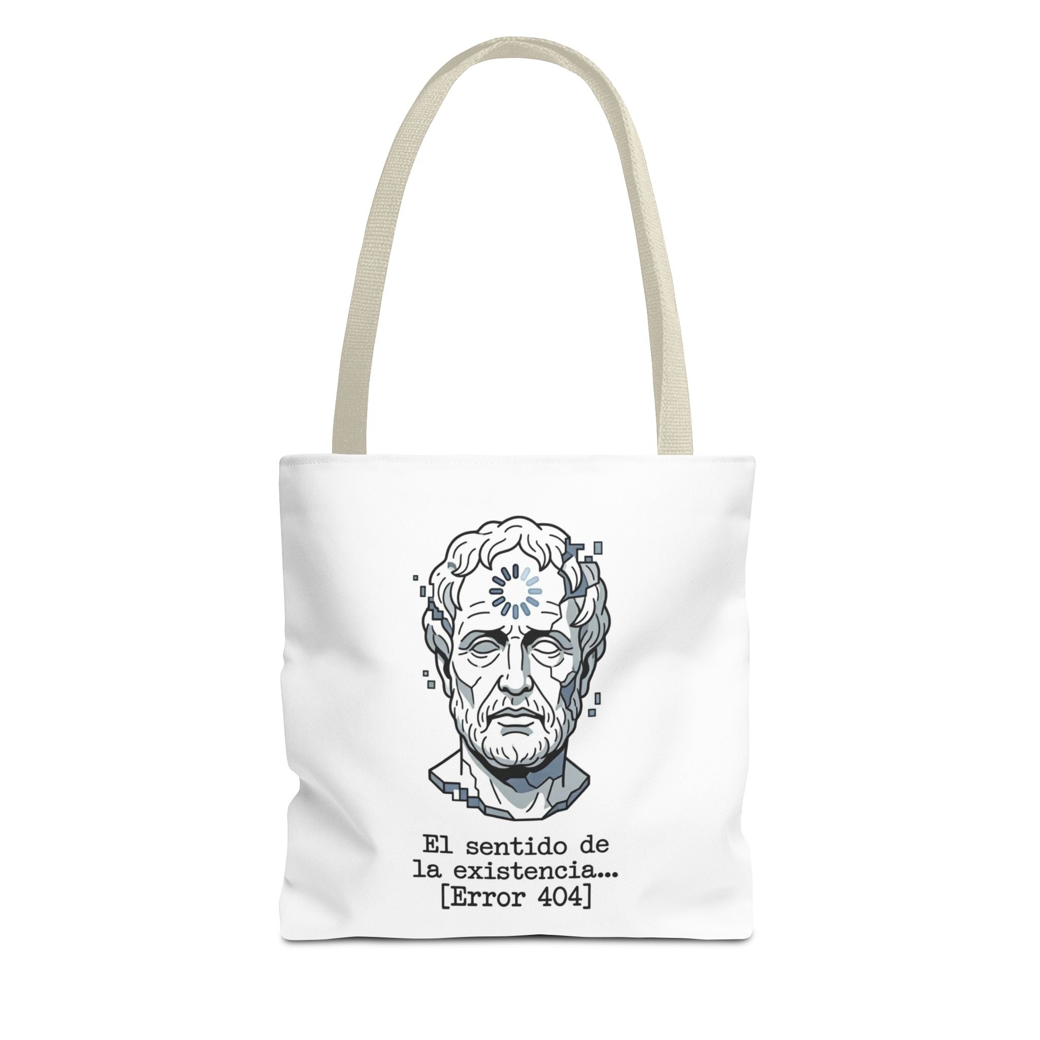 Philosophical Meme Tote Bag, Greek Statue Error 404, Dark Academia Bag