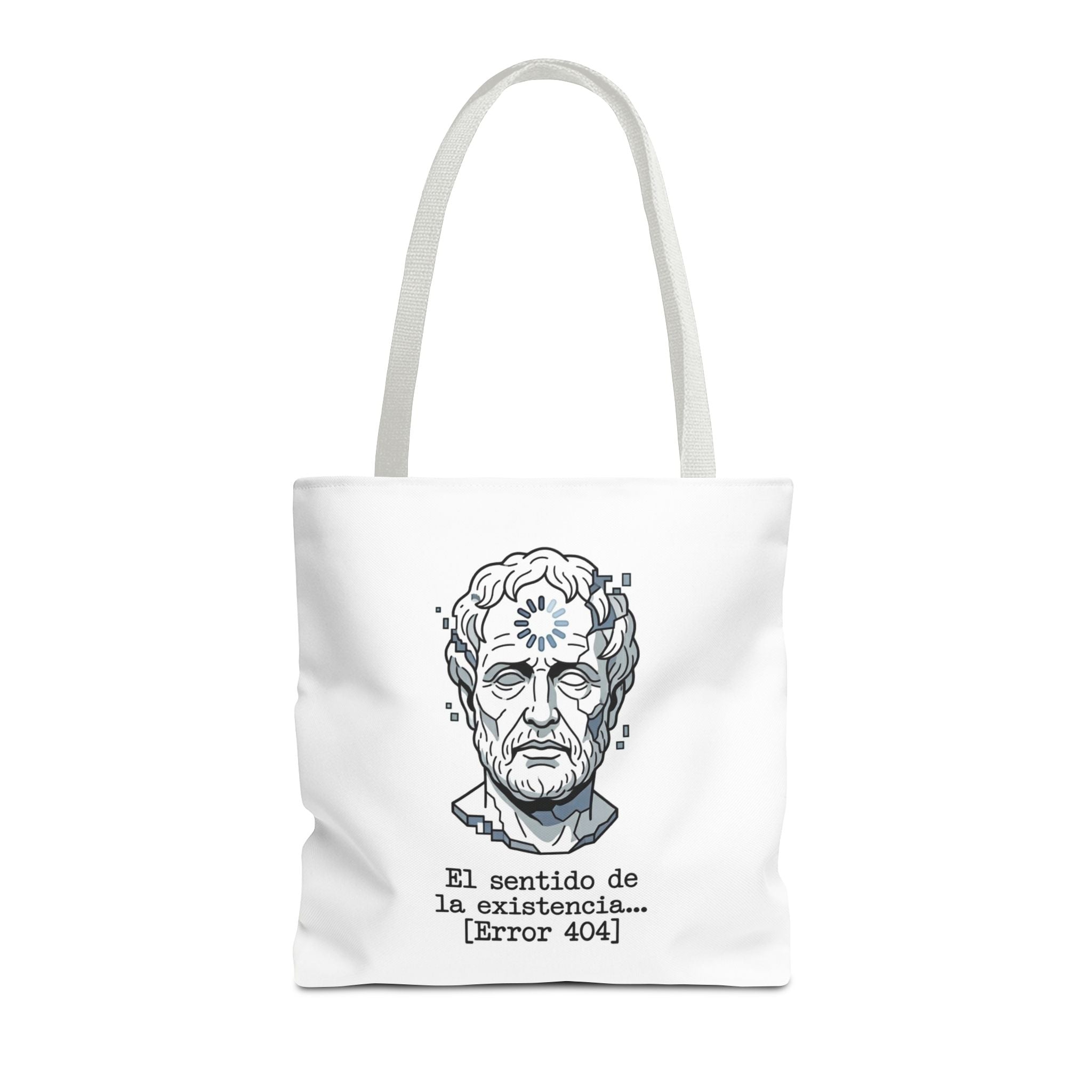 Philosophical Meme Tote Bag, Greek Statue Error 404, Dark Academia Bag