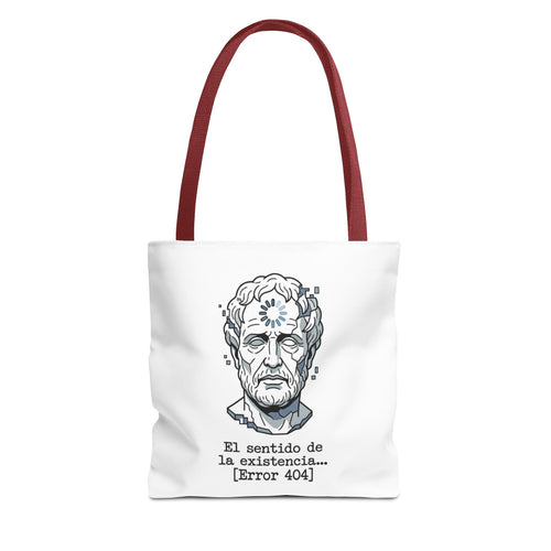 Philosophical Meme Tote Bag, Greek Statue Error 404, Dark Academia Bag