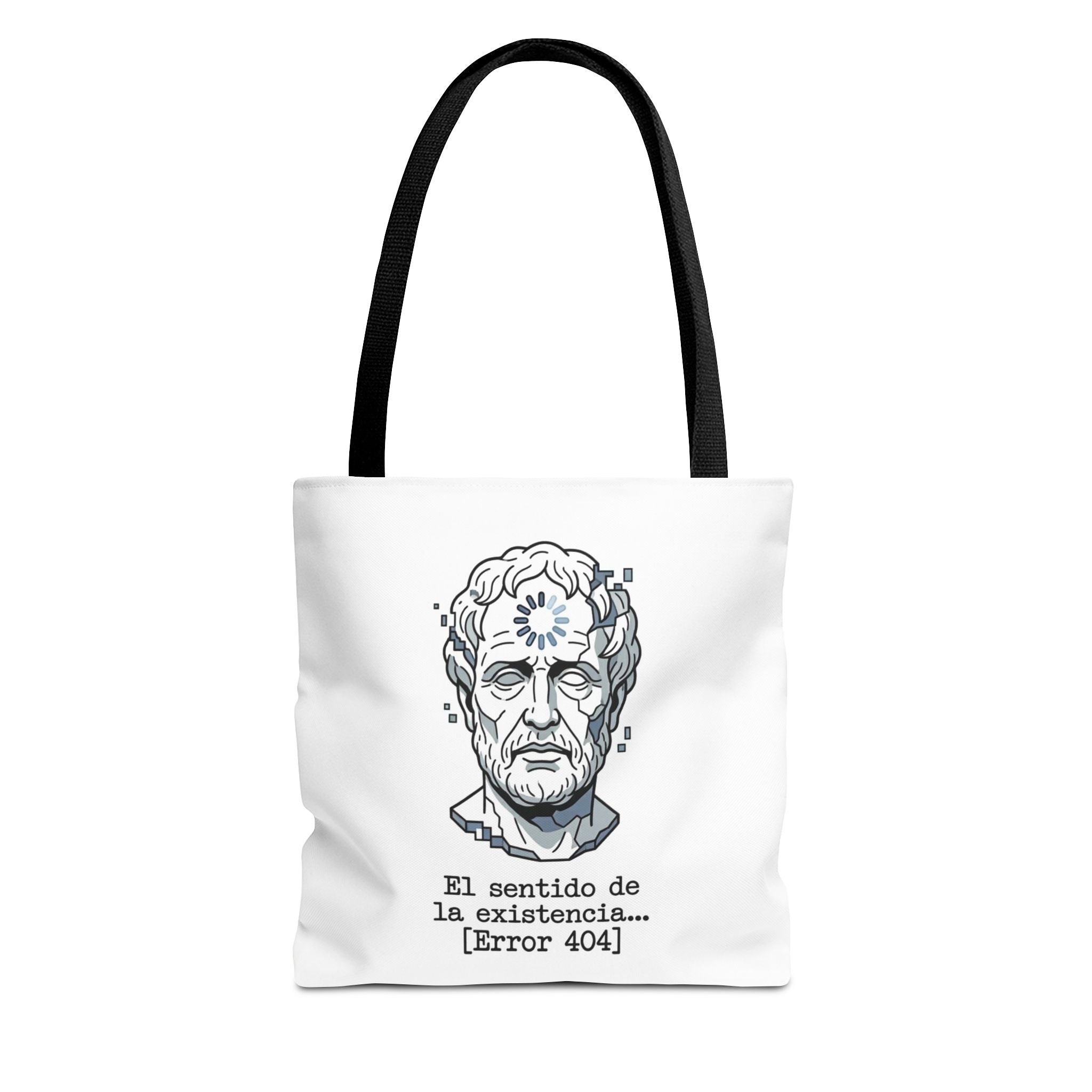 Philosophical Meme Tote Bag, Greek Statue Error 404, Dark Academia Bag