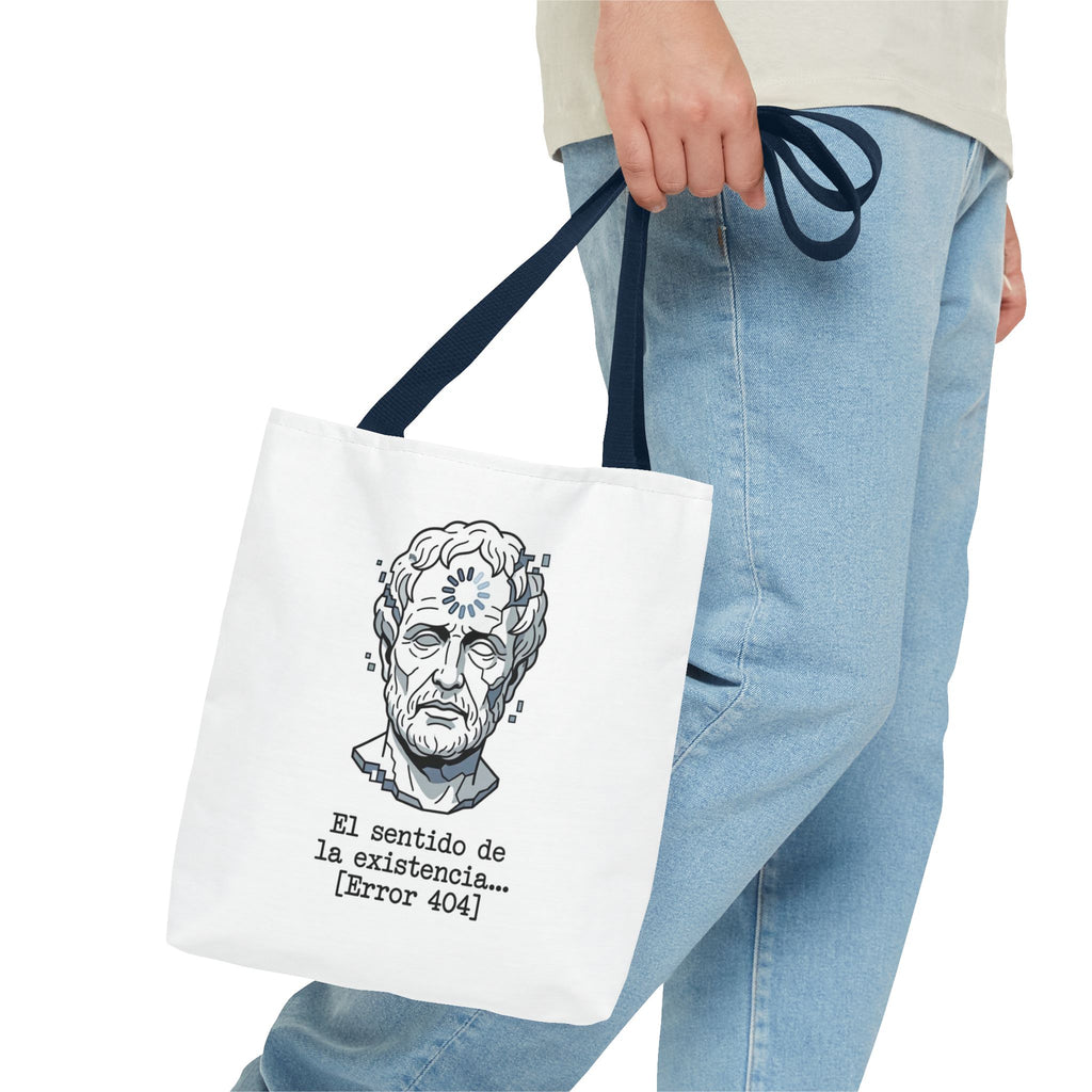 Philosophical Meme Tote Bag, Greek Statue Error 404, Dark Academia Bag