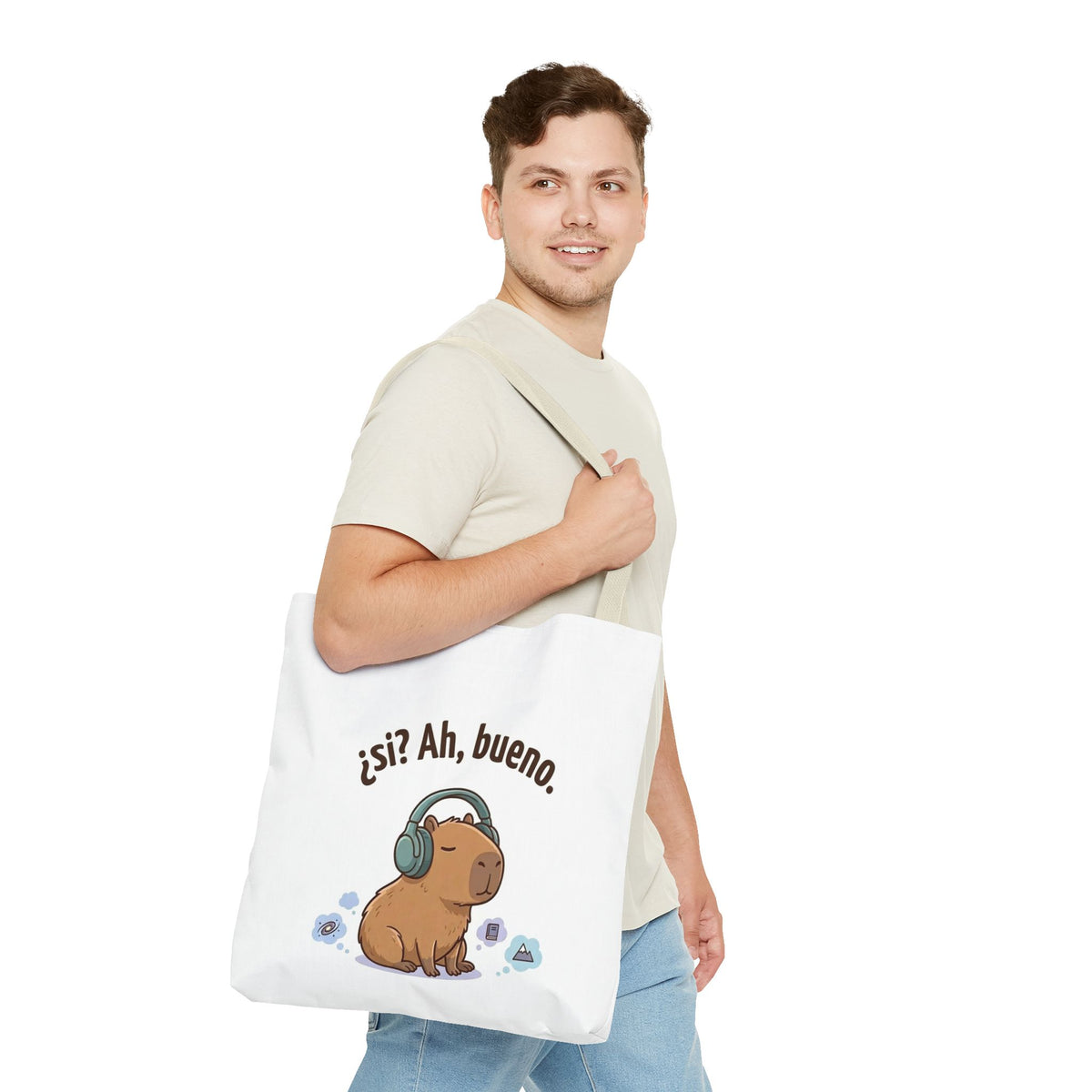 Capybara Tote Bag, ¿Ah, bueno? Meme, Zen Animal Cotton Tote