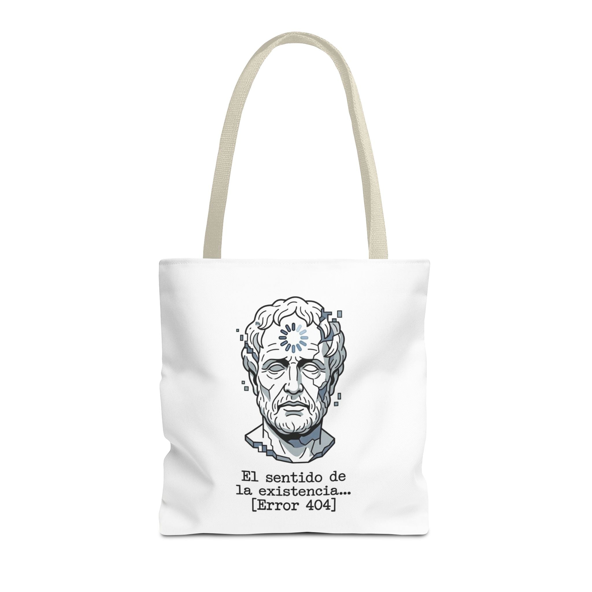 Philosophical Meme Tote Bag, Greek Statue Error 404, Dark Academia Bag