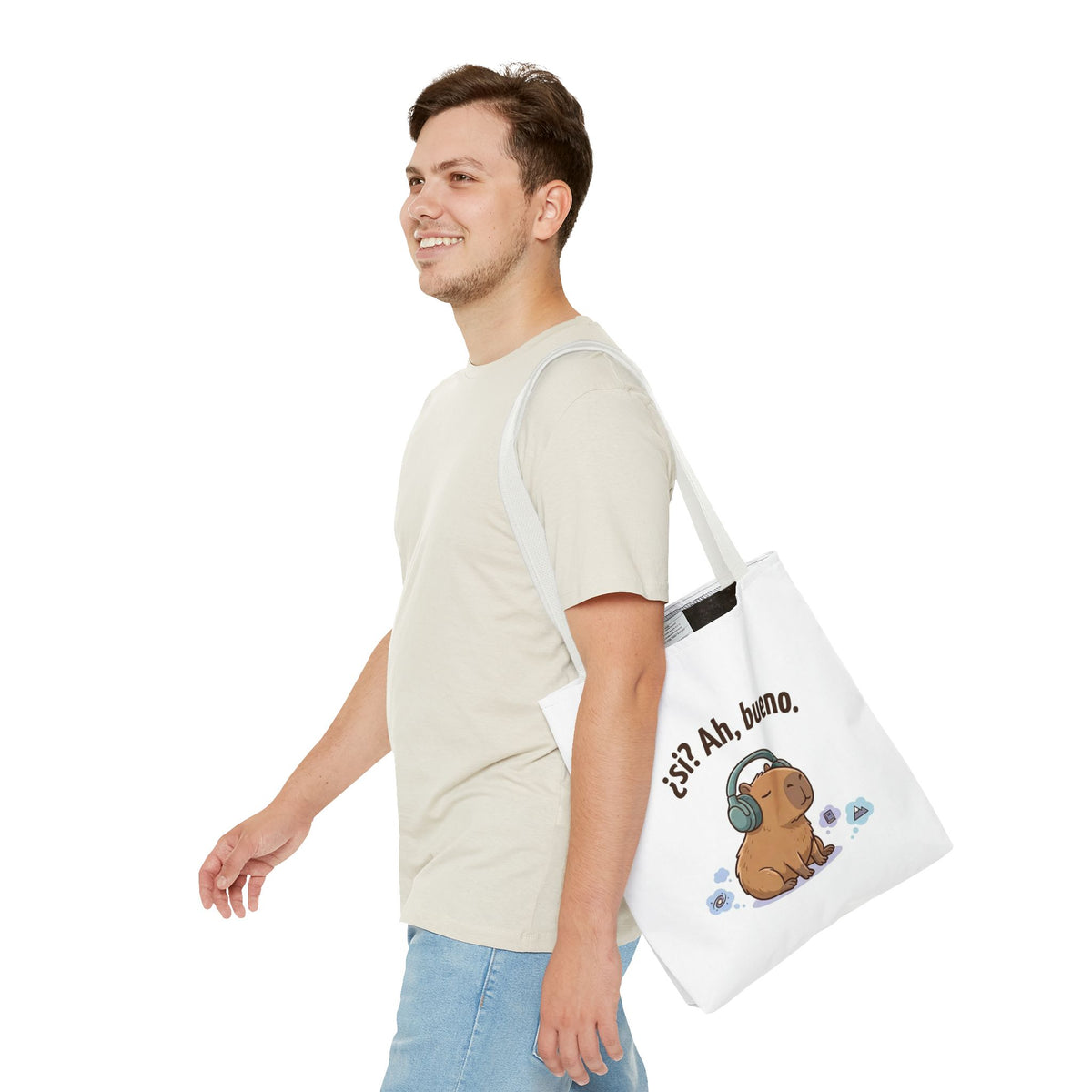 Capybara Tote Bag, ¿Ah, bueno? Meme, Zen Animal Cotton Tote