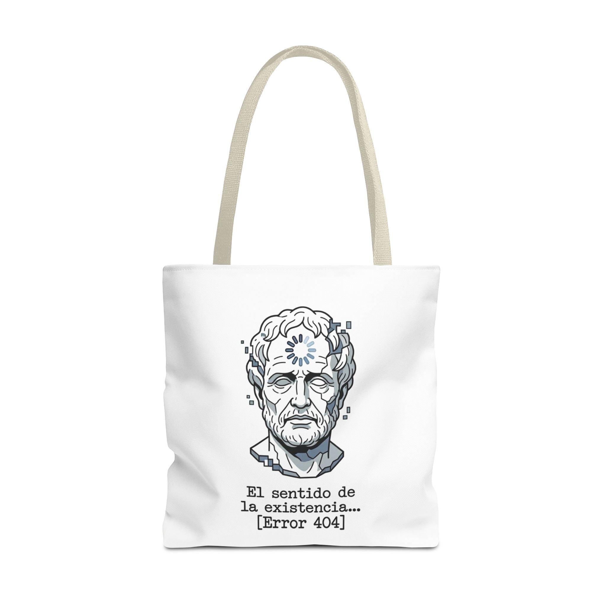 Philosophical Meme Tote Bag, Greek Statue Error 404, Dark Academia Bag