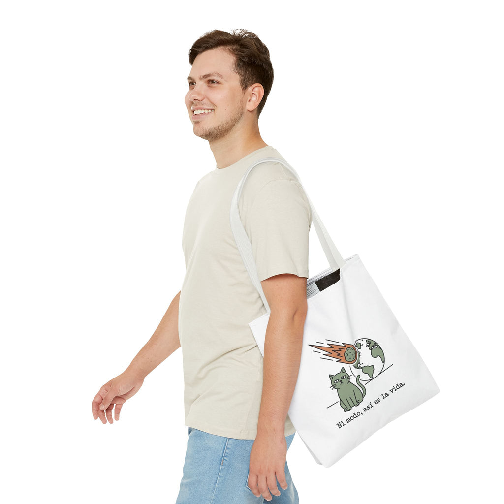 Space Cat Meteorite Tote Bag, Funny Sarcastic Humor Cat Mom Gift
