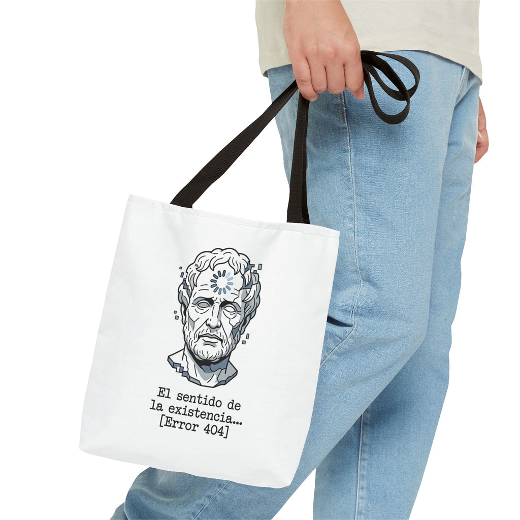 Philosophical Meme Tote Bag, Greek Statue Error 404, Dark Academia Bag