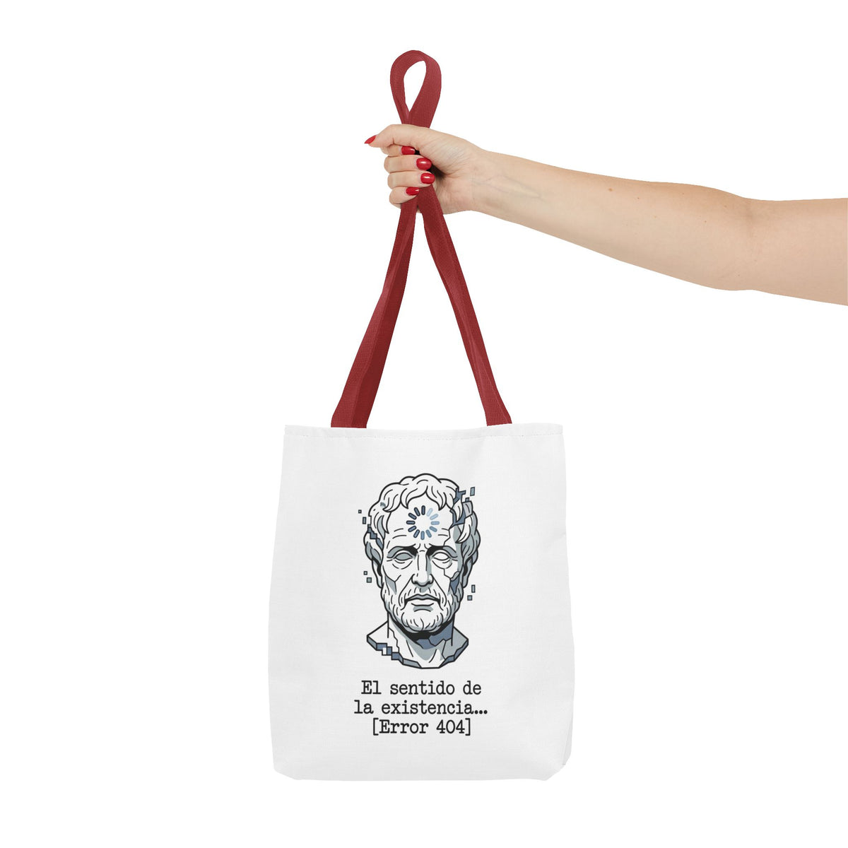 Philosophical Meme Tote Bag, Greek Statue Error 404, Dark Academia Bag