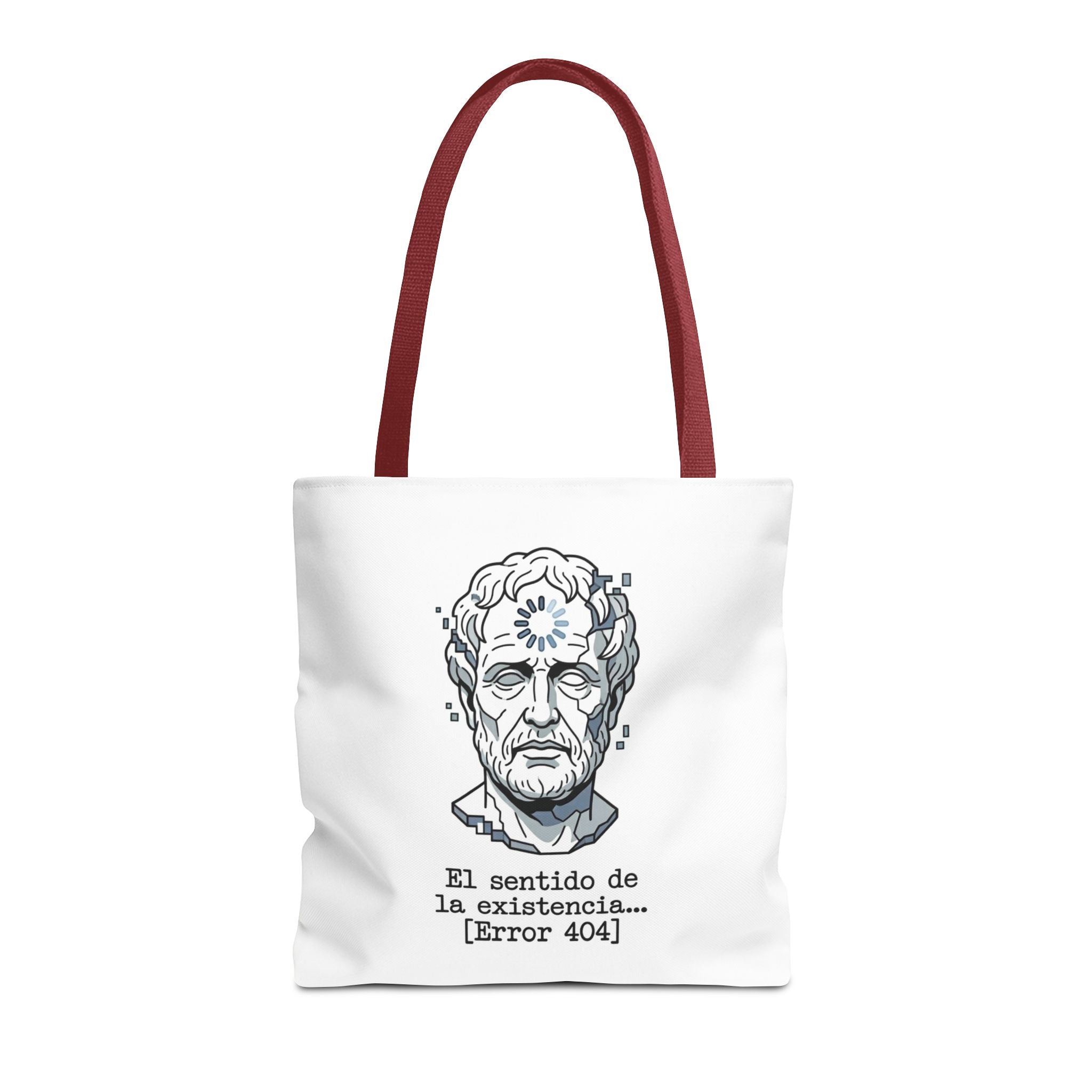 Philosophical Meme Tote Bag, Greek Statue Error 404, Dark Academia Bag