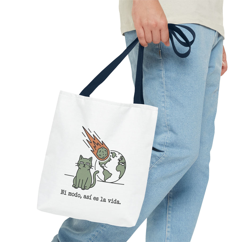 Space Cat Meteorite Tote Bag, Funny Sarcastic Humor Cat Mom Gift