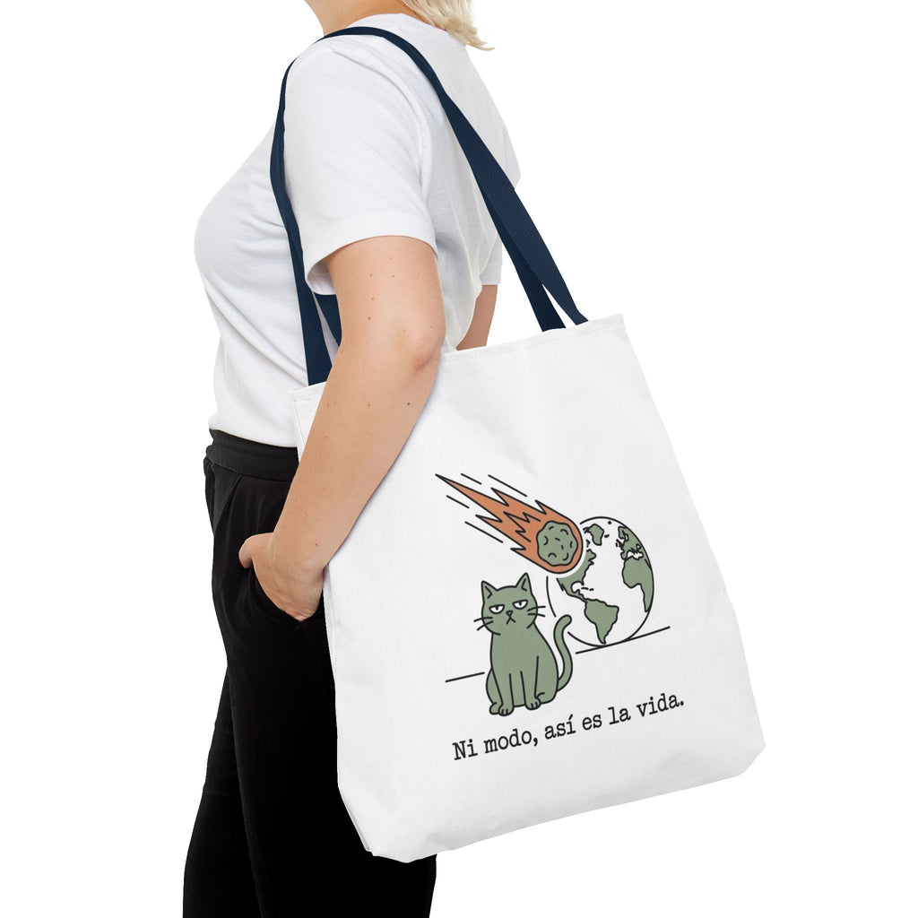 Space Cat Meteorite Tote Bag, Funny Sarcastic Humor Cat Mom Gift