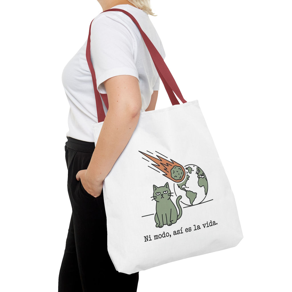 Space Cat Meteorite Tote Bag, Funny Sarcastic Humor Cat Mom Gift