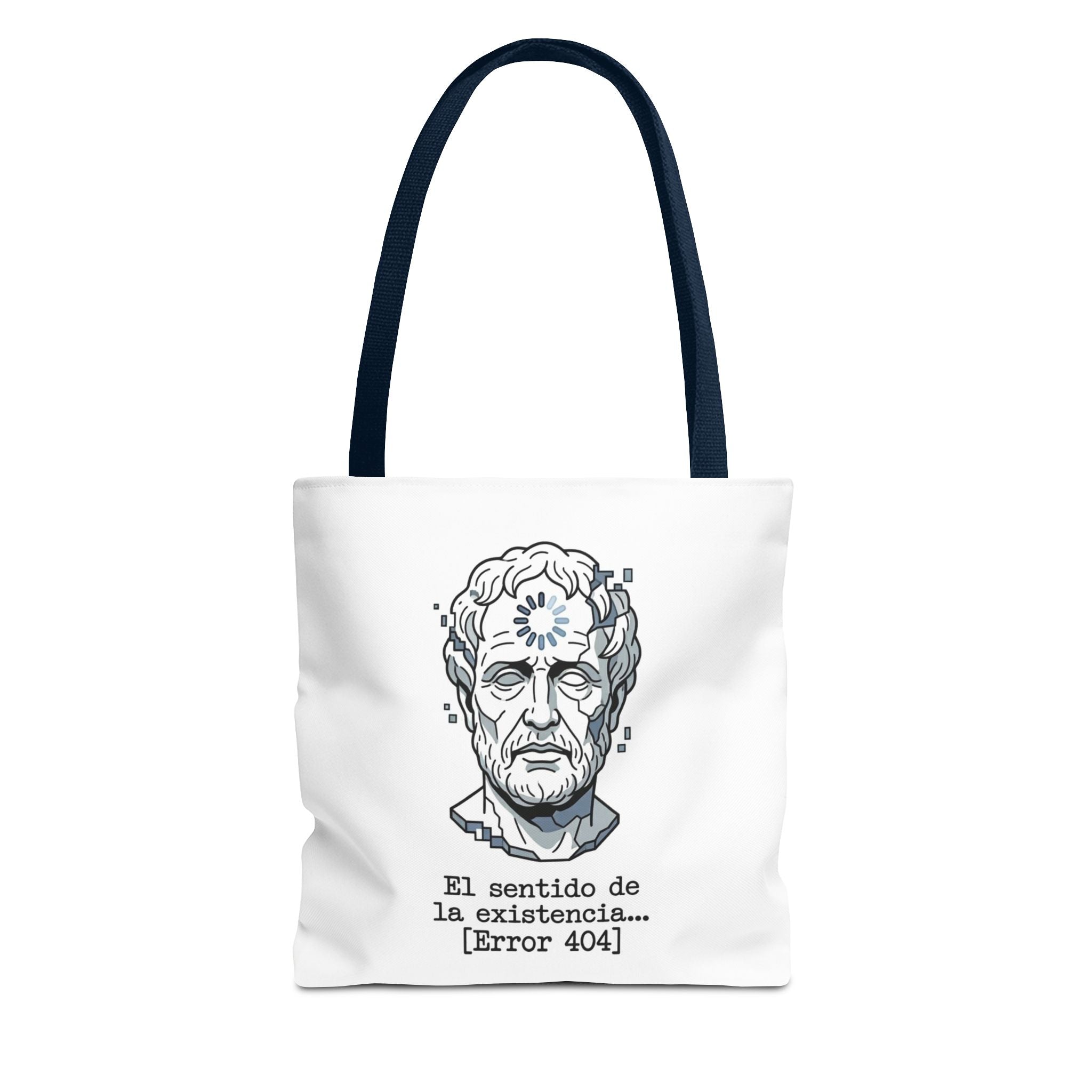 Philosophical Meme Tote Bag, Greek Statue Error 404, Dark Academia Bag