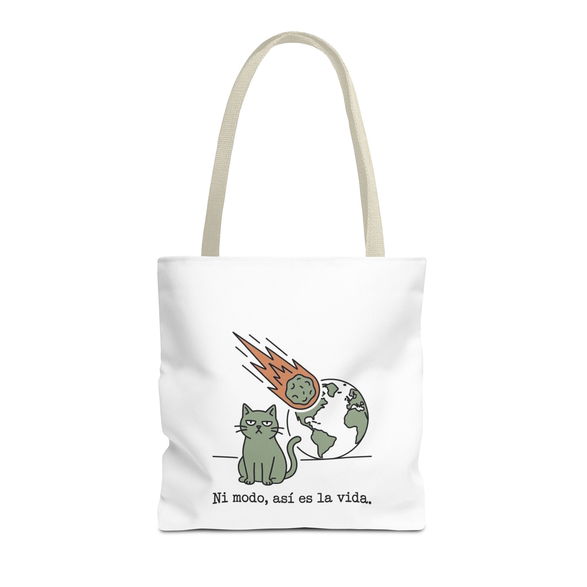 Space Cat Meteorite Tote Bag, Funny Sarcastic Humor Cat Mom Gift