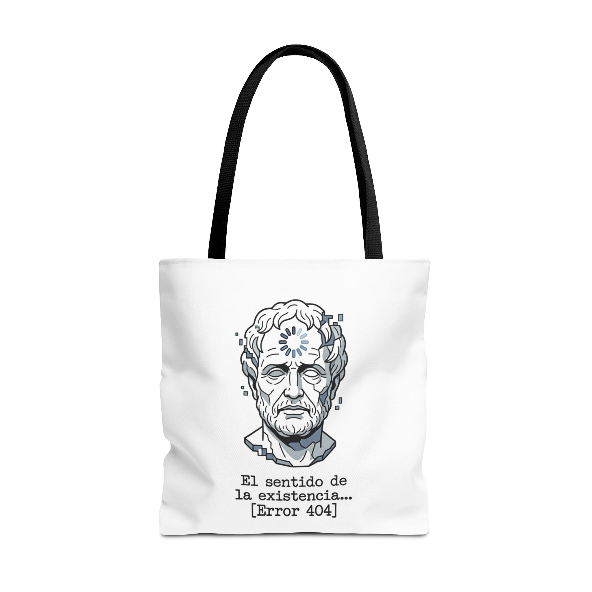 Philosophical Meme Tote Bag, Greek Statue Error 404, Dark Academia Bag