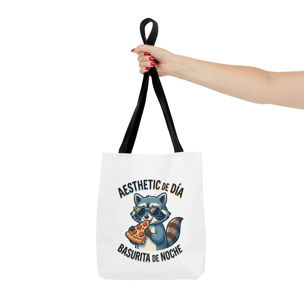 Tote Bag Raccoon Eating Pizza, Funny Meme Bag, Polyester Everyday Use