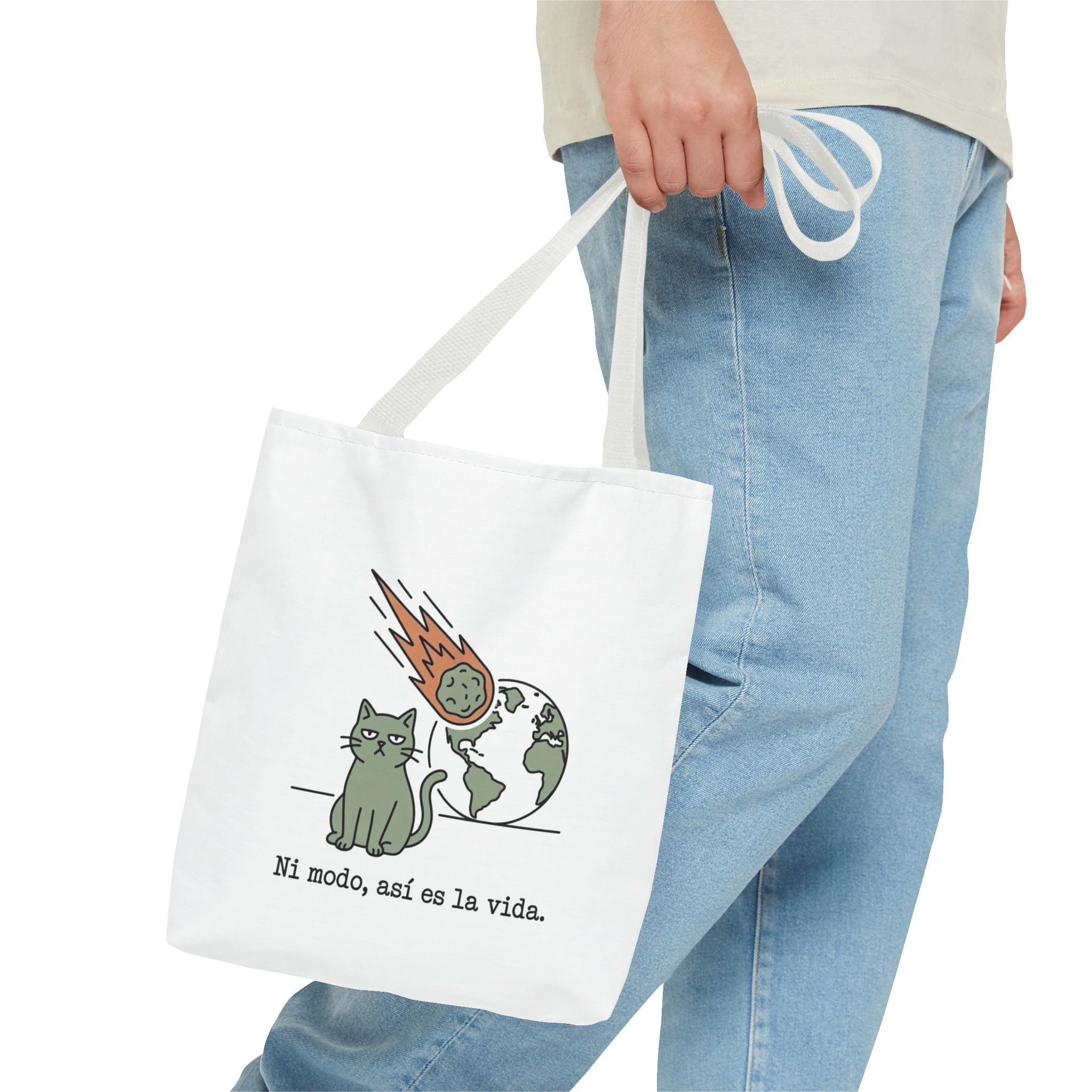 Space Cat Meteorite Tote Bag, Funny Sarcastic Humor Cat Mom Gift