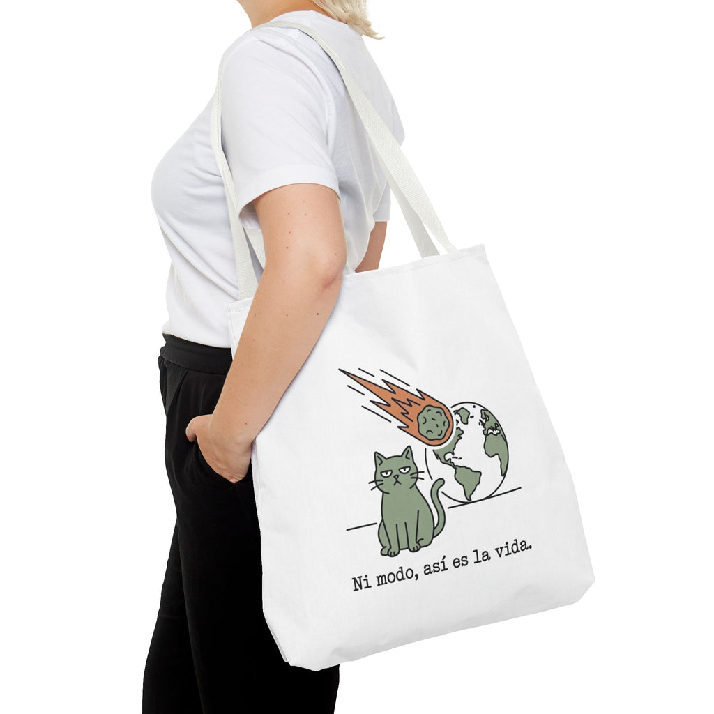 Space Cat Meteorite Tote Bag, Funny Sarcastic Humor Cat Mom Gift