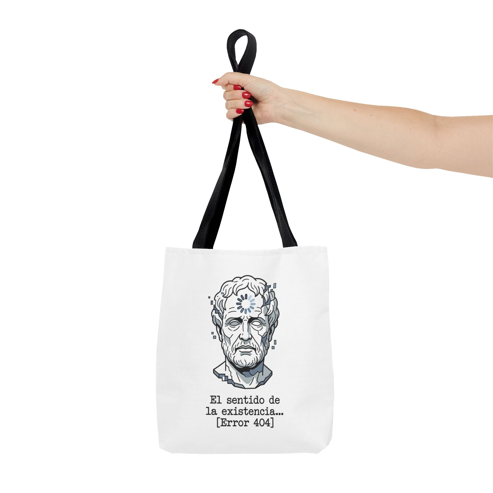 Philosophical Meme Tote Bag, Greek Statue Error 404, Dark Academia Bag