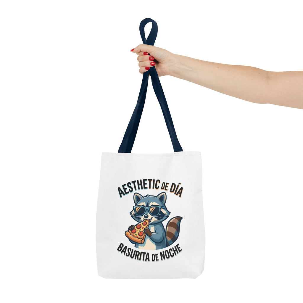 Tote Bag Raccoon Eating Pizza, Funny Meme Bag, Polyester Everyday Use