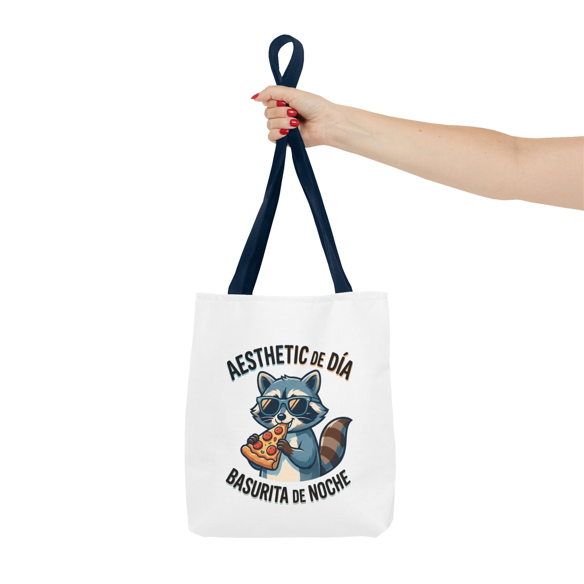 Tote Bag Raccoon Eating Pizza, Funny Meme Bag, Polyester Everyday Use