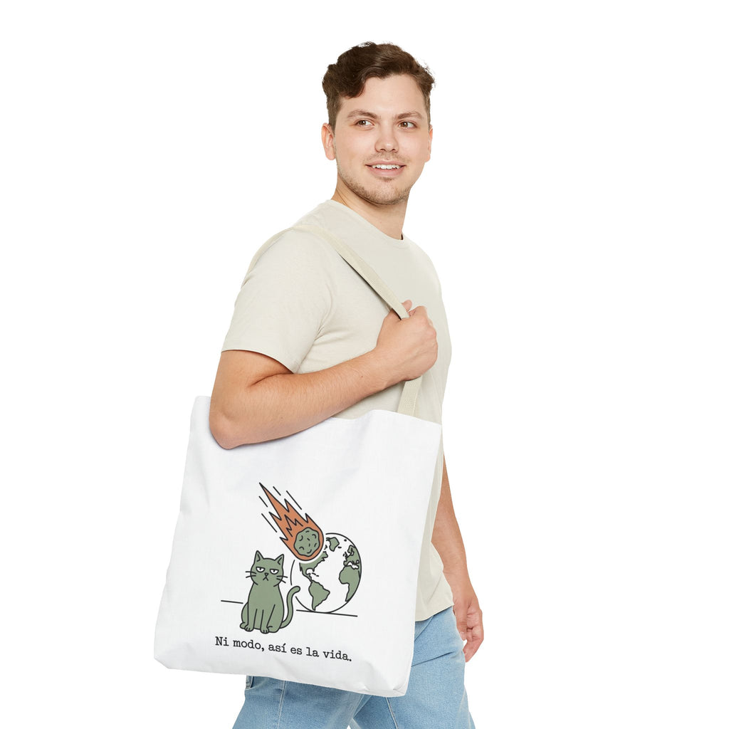 Space Cat Meteorite Tote Bag, Funny Sarcastic Humor Cat Mom Gift