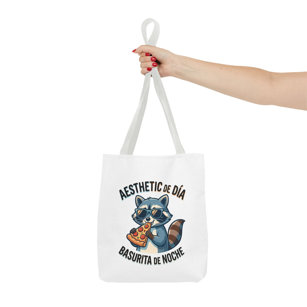 Tote Bag Raccoon Eating Pizza, Funny Meme Bag, Polyester Everyday Use