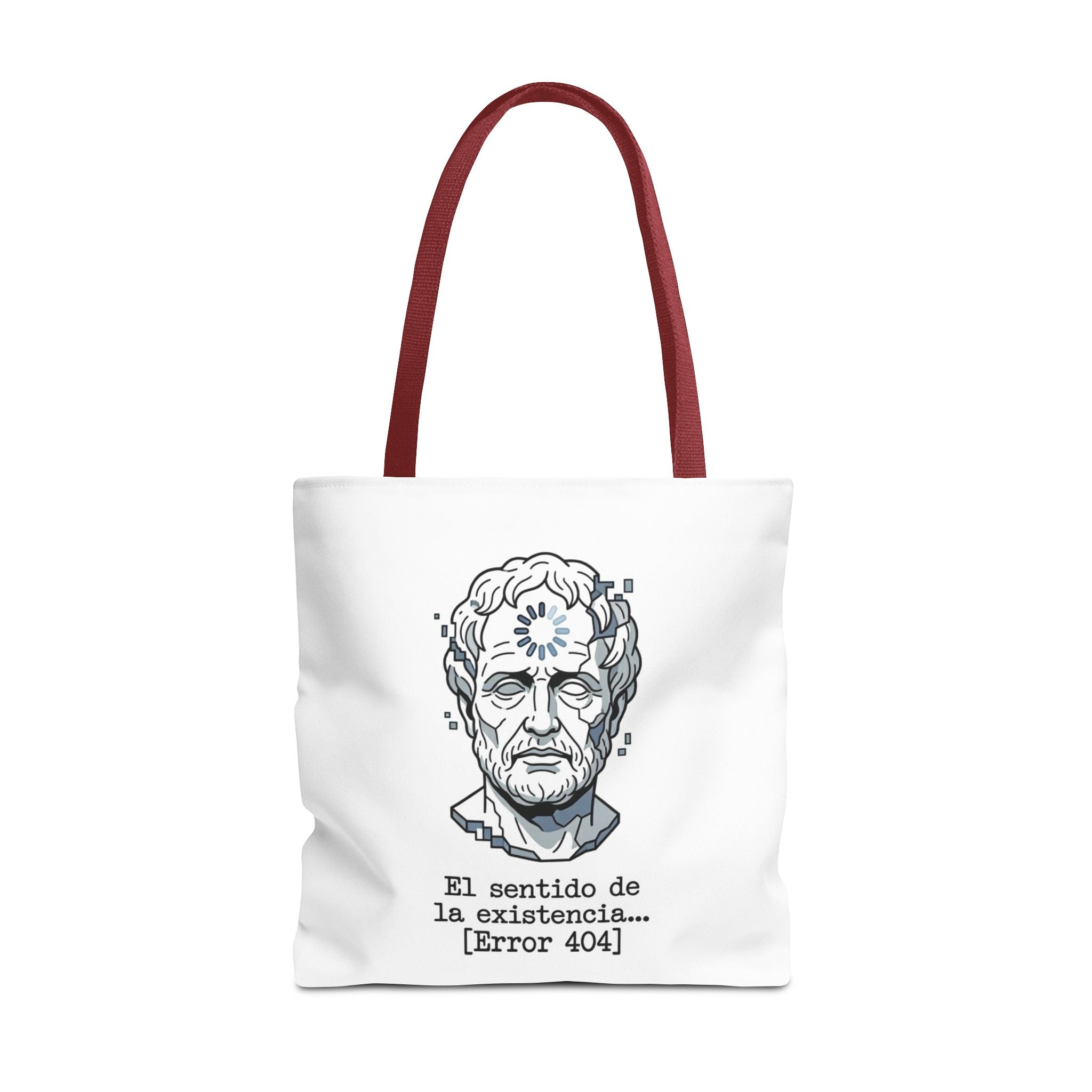 Philosophical Meme Tote Bag, Greek Statue Error 404, Dark Academia Bag