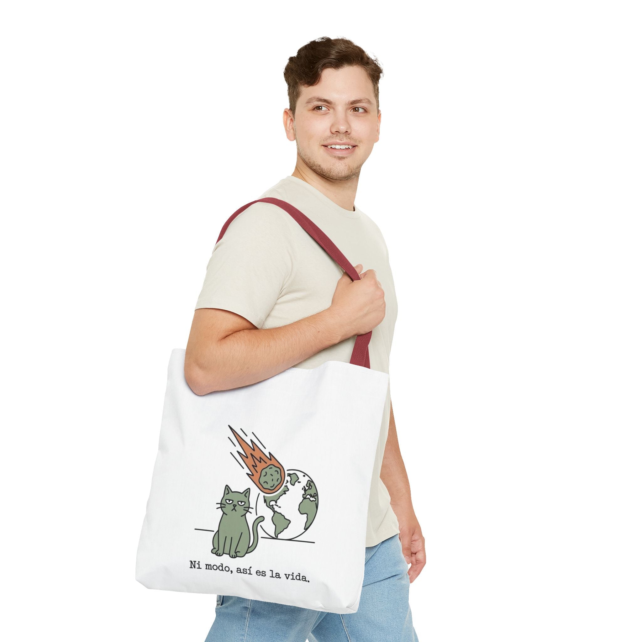 Space Cat Meteorite Tote Bag, Funny Sarcastic Humor Cat Mom Gift