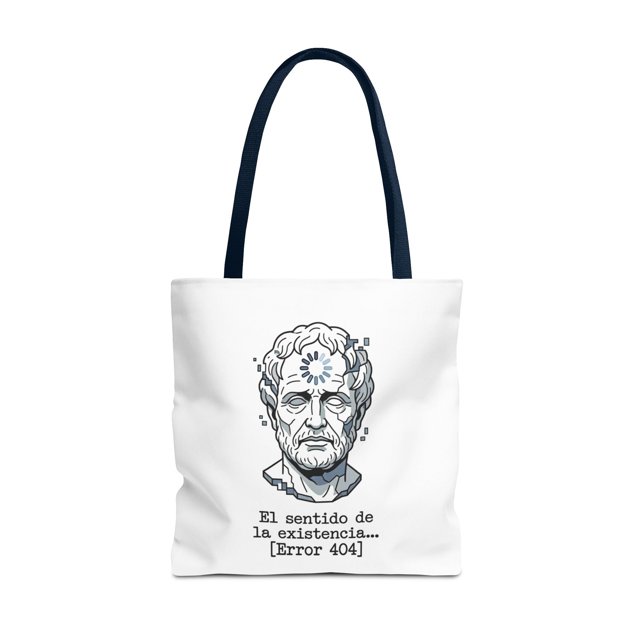 Philosophical Meme Tote Bag, Greek Statue Error 404, Dark Academia Bag