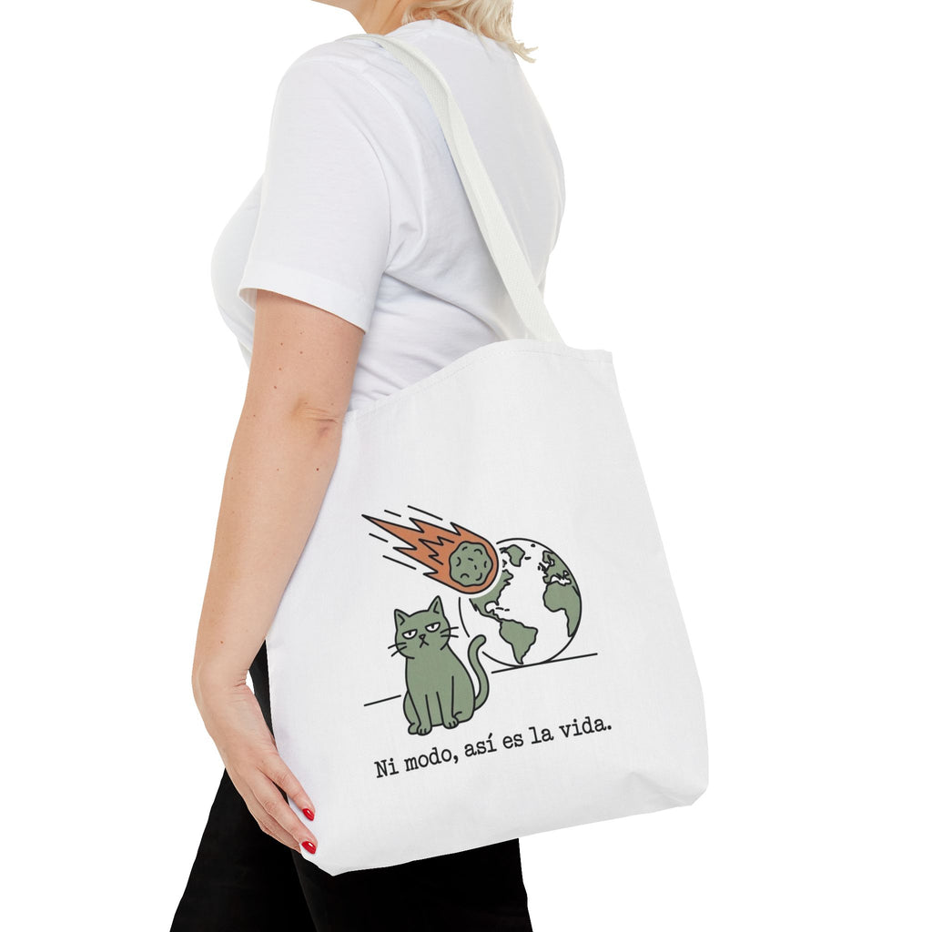 Space Cat Meteorite Tote Bag, Funny Sarcastic Humor Cat Mom Gift