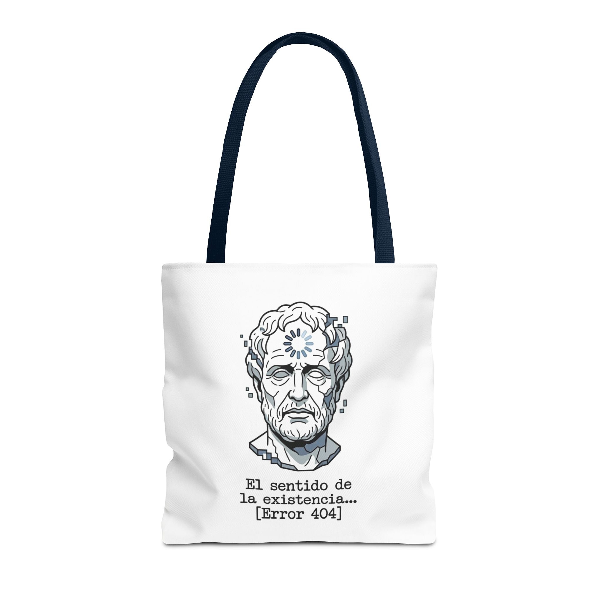 Philosophical Meme Tote Bag, Greek Statue Error 404, Dark Academia Bag