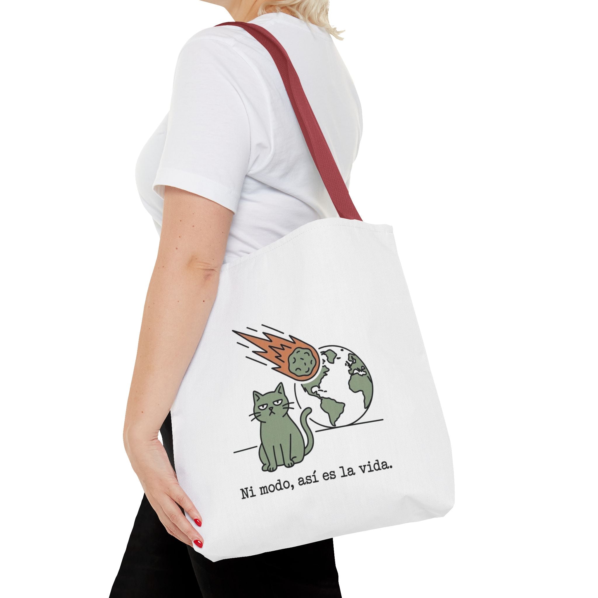 Space Cat Meteorite Tote Bag, Funny Sarcastic Humor Cat Mom Gift