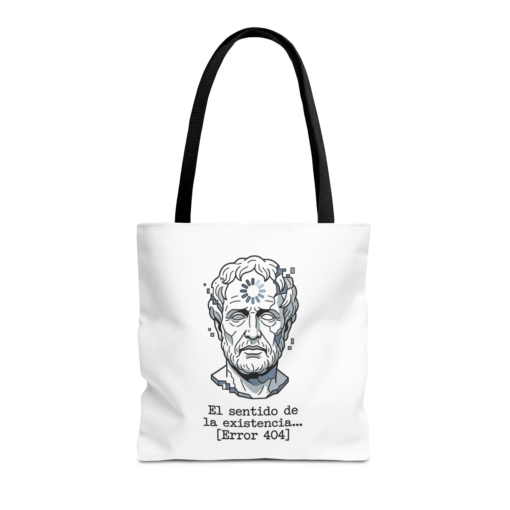 Philosophical Meme Tote Bag, Greek Statue Error 404, Dark Academia Bag